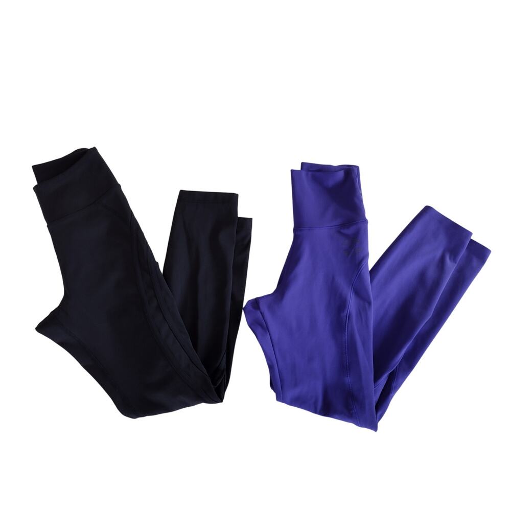 LOT OF 2 Better Bodies Black Legacy High Tights & Purple High-Waist Leggings XS